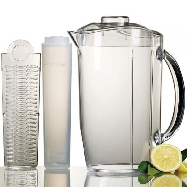 Jarra acrilica c/ bastão p/ gelo e infuso p/ frutas
